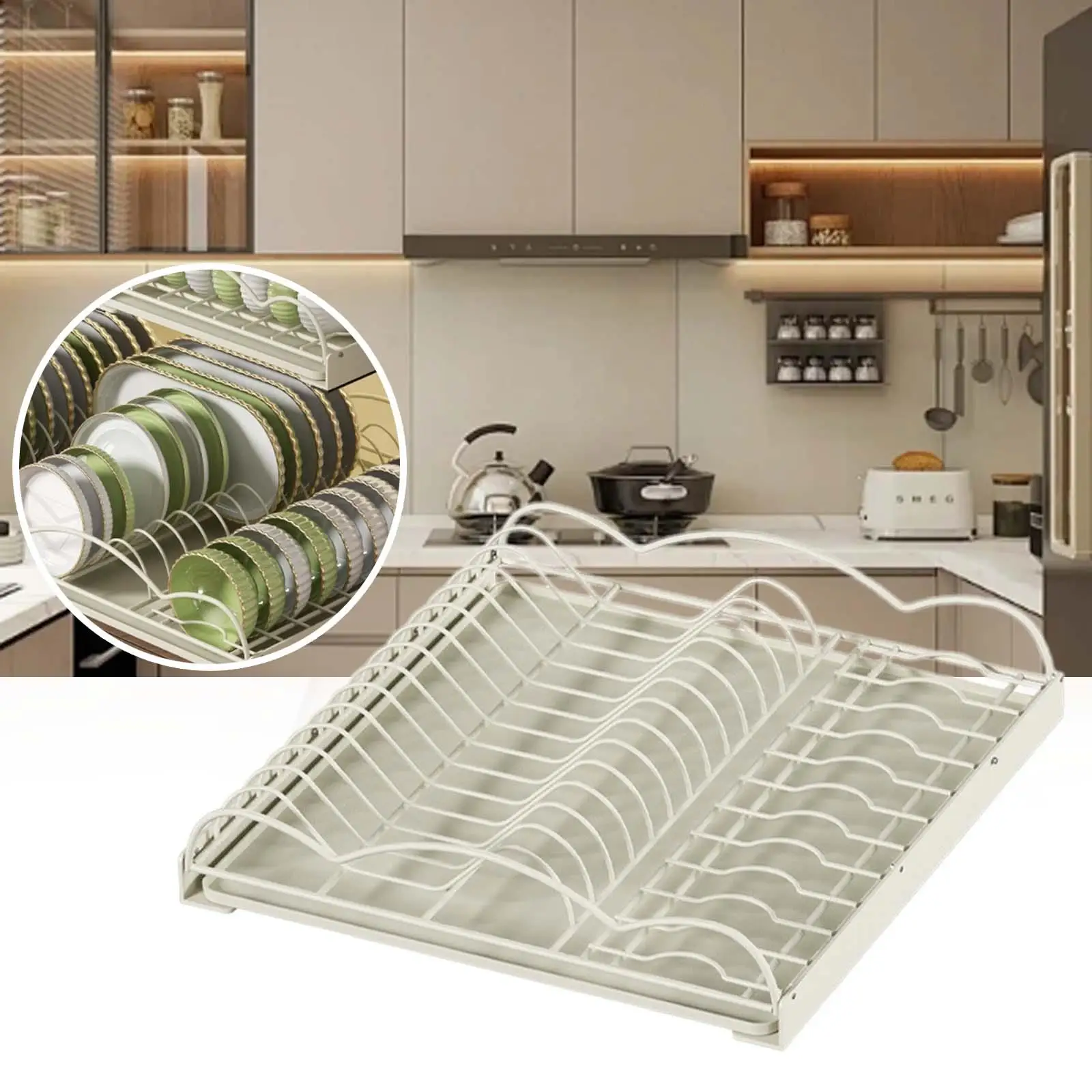 

Pull Out Dish Rack Pull Out Plate Organizer Cabinet Organizer Slide Out Pantry Drawer for Pantry Cabinets Kitchen Restaurant