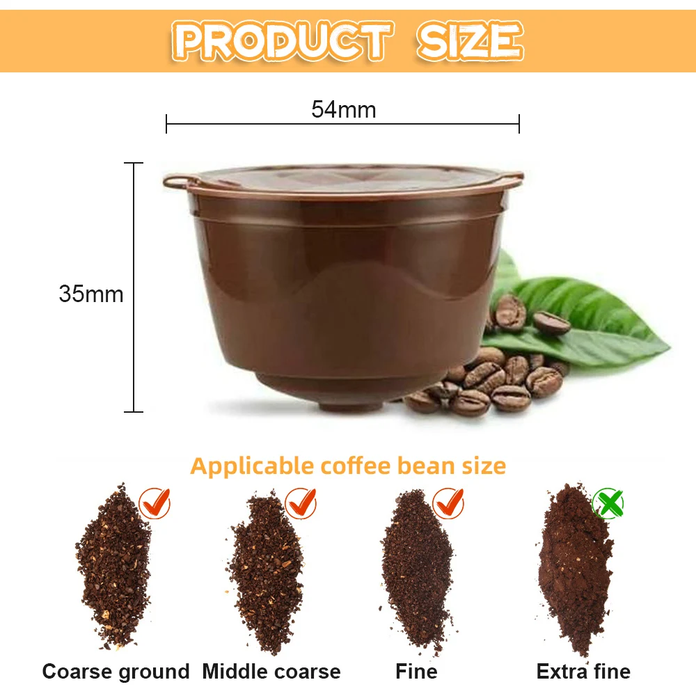Reusable Coffee Capsule Filter Cup For Nescafe Dolce Gusto Refillable Caps Spoon Coffee Strainer Tea Basket Kitchen Accessory