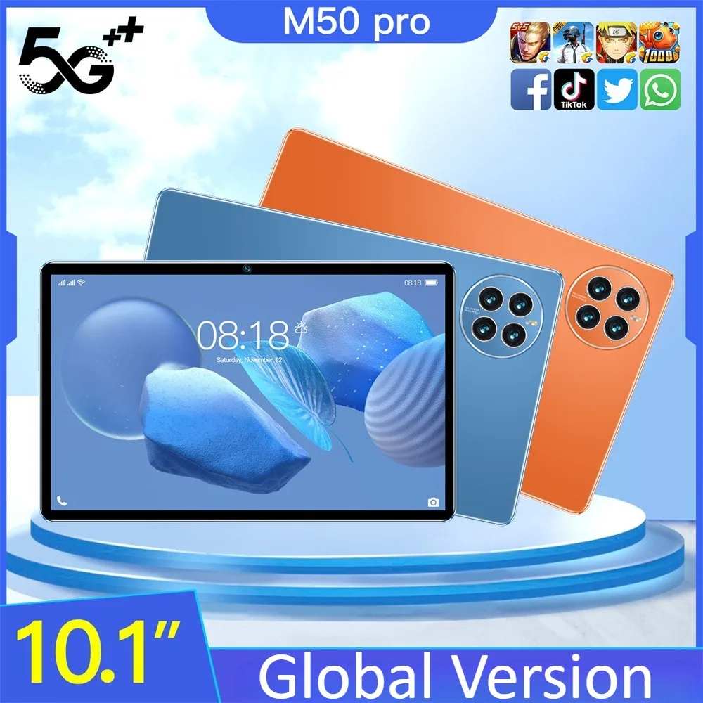 

Горячая новинка Global Version Pad M50 Pro Tablet 10,1 дюйма, оригинальные планшеты Android 12 Tab GPS 5G с двумя SIM-картами, 12000 мАч, детские планшеты для детей