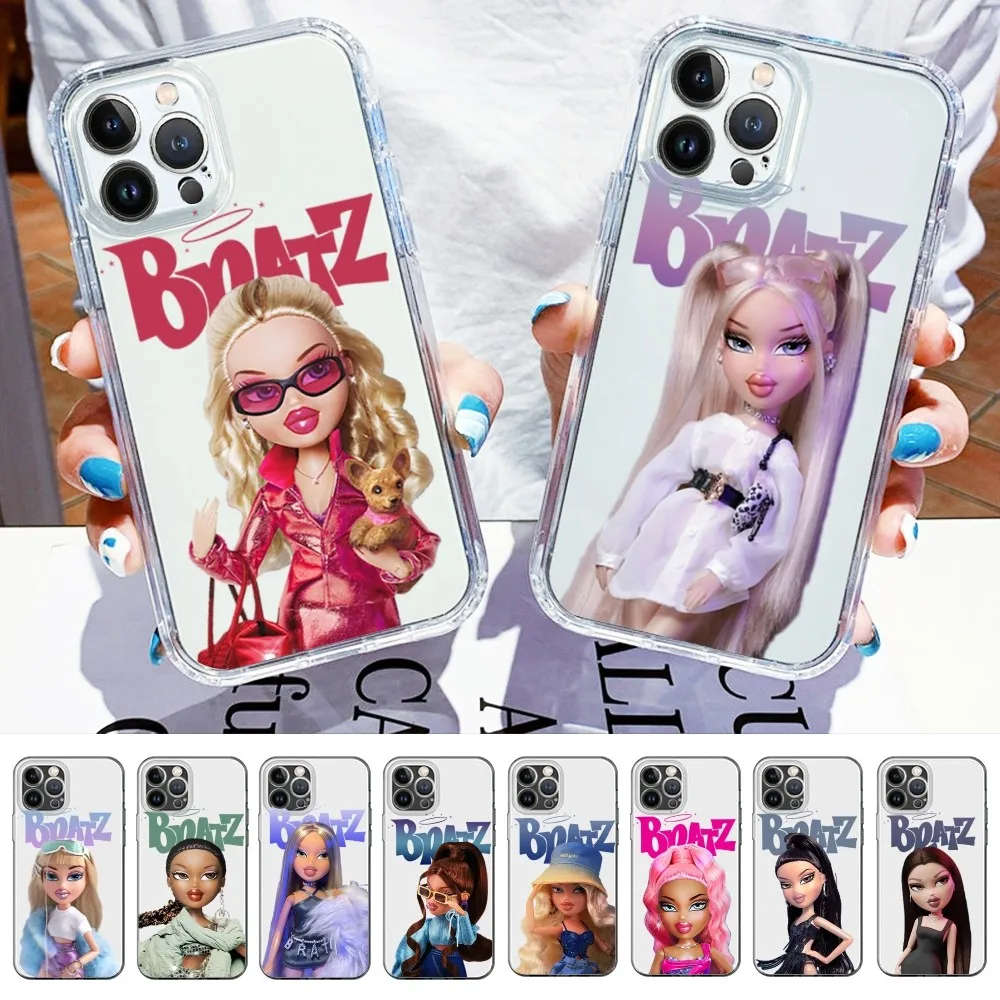 Bratz Doll Phone Case For iPhone 14 13 12 11 Pro Max Mini X Xs XR 6 7 8 Plus SE 2020 Transparent Case