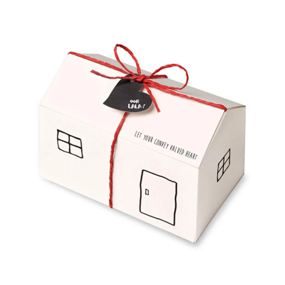 10/30/50 stücke Süßigkeiten Papier Box Kraft Papier Kleine Haus Geformte Box Keks Dessert Bull Candy Box Festival party Geschenk Verpackung Box – Detail 2