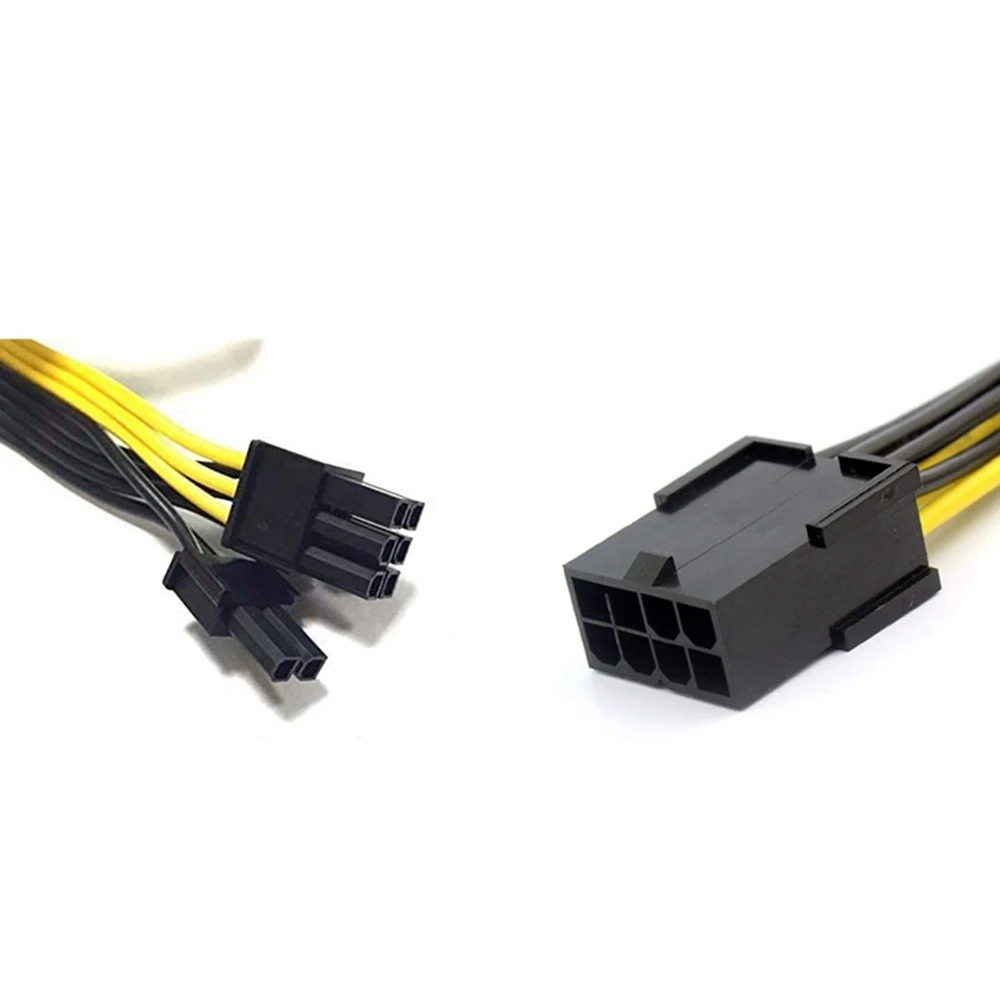 Cable de extensión PCIe de 8 pines, cable de extensión de alimentación PCI Express de 8 pines hembra a 8(6+2) pines macho de 25 pulgadas (paquete de 2)
