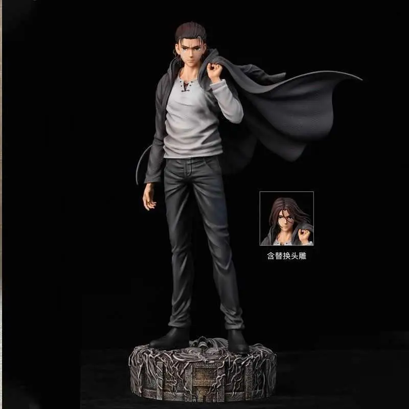 Eren Yeager Dual Head Sculpt Anniversary Edition GK Figure Anime Action Figurine Desktop Decoration Collectible Model Toy Gift