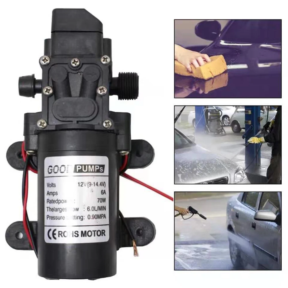 Micro Intelligent Electric Diaphragm Pump 12V Electric Spray Accessories Shut Down The Gun High Pressure Car Washer Water Pump