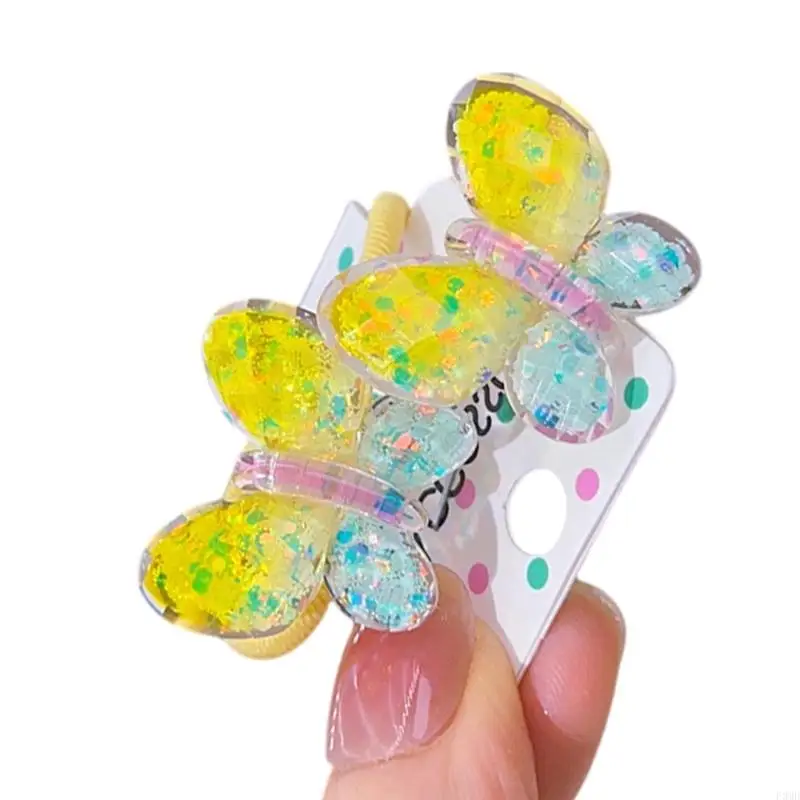 

Kids Elastic Hairbands Sweet Butterfly Hairband Girl Hair Styling Accessories F3MD