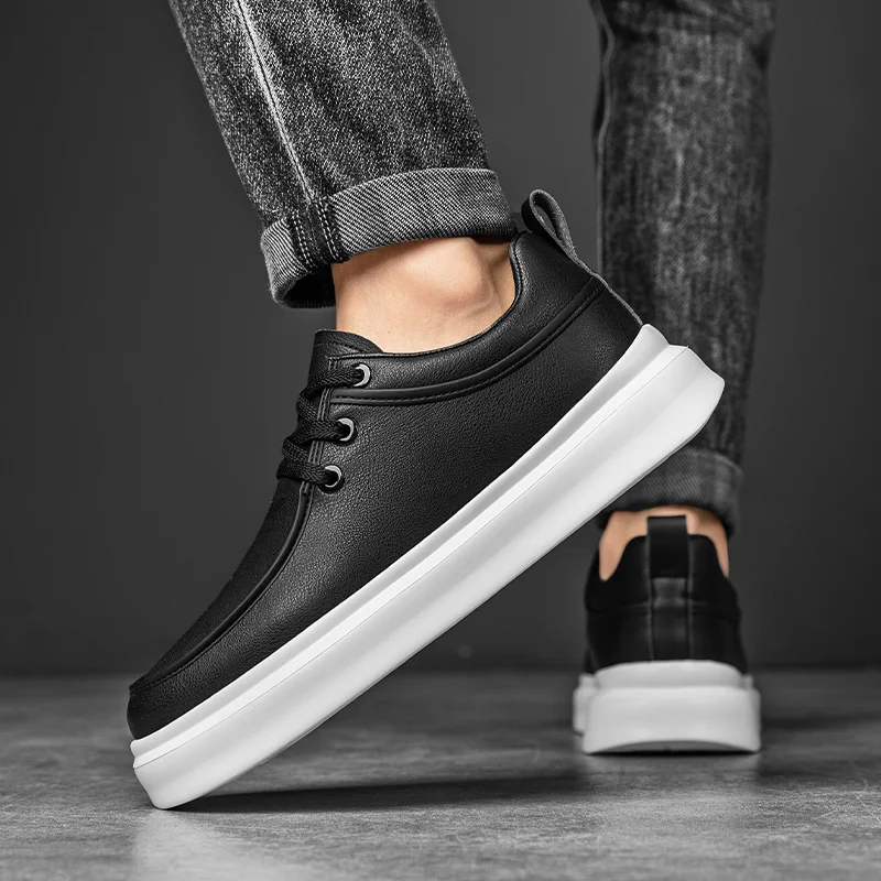 Sapatos masculinos de lazer preto e branco, estilo minimalista, atividades ao ar livre, festa de casamento, venda quente