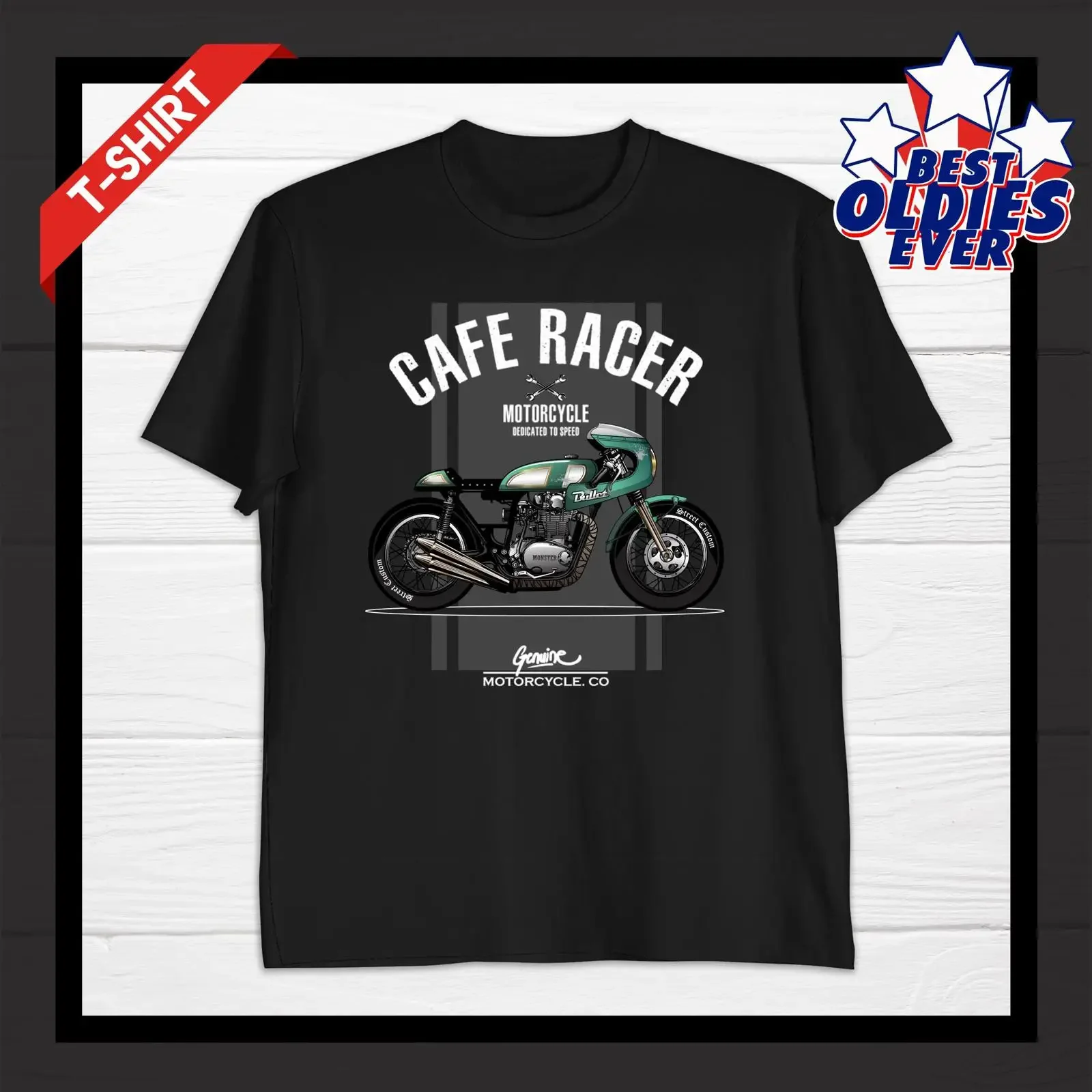 Vintage Cafe Racer Motorcycle T Shirt Retro Biker Classic Motorbike Old School Rider  vintage Washed Soft Unisex Casual