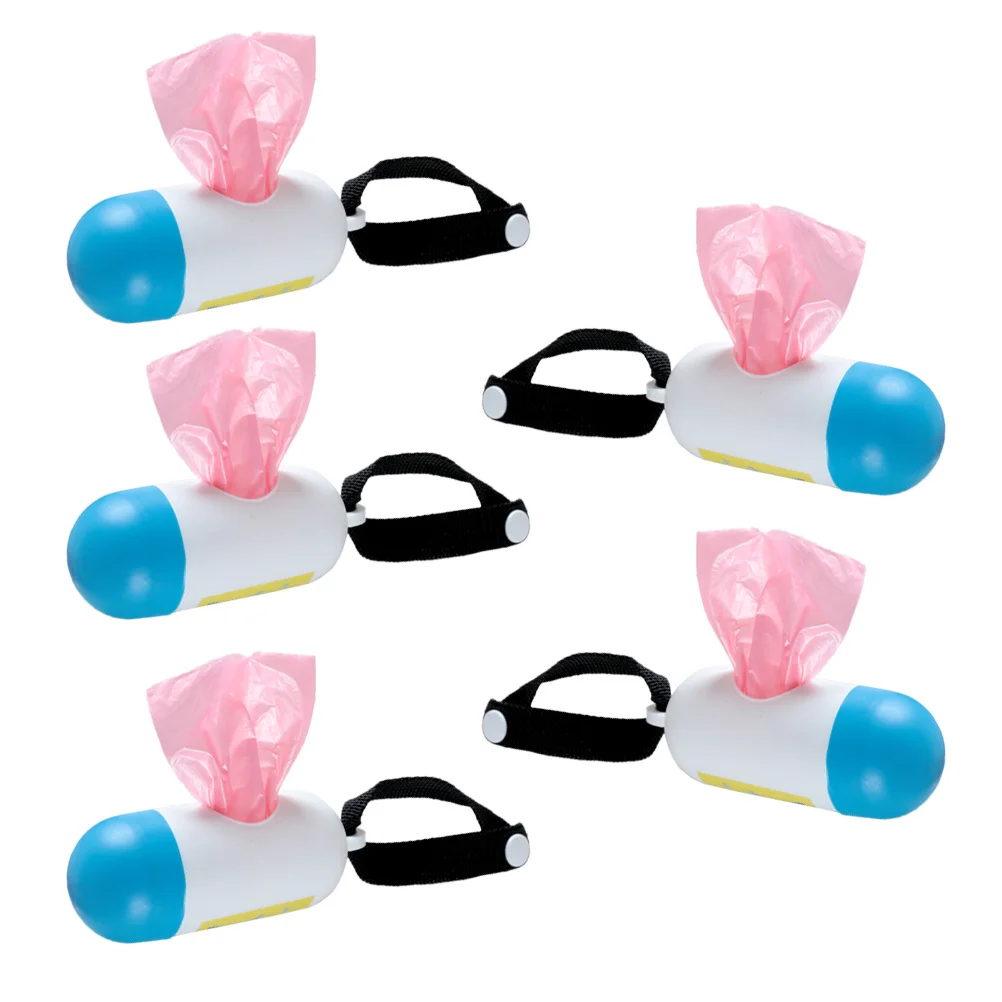 

5 комплектов, держатель для мешка для мусора, съемная кнопка, легкая сумка, детская коляска, 20 одноразовых мешков для мусора, спиральное отверстие для заправки