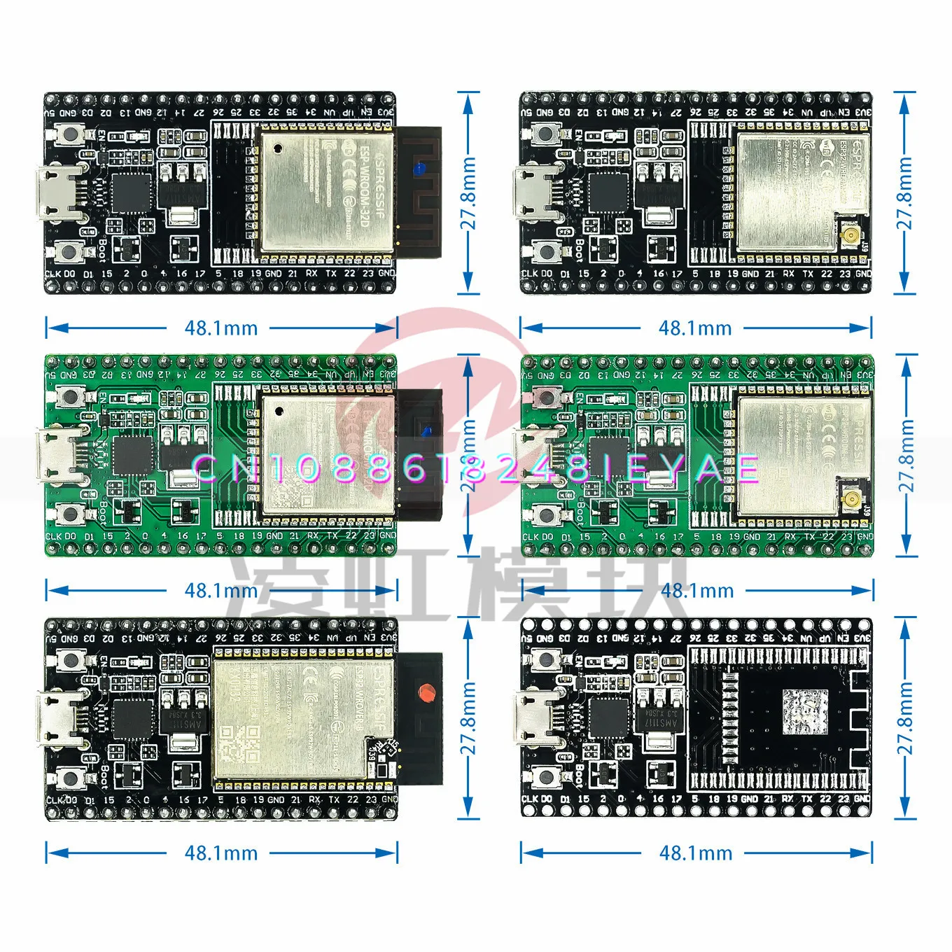 ESP32-DevKitC Development Board ESP32 Baseplate Can Be Equipped with WROOM-32D/32U WROVER Module