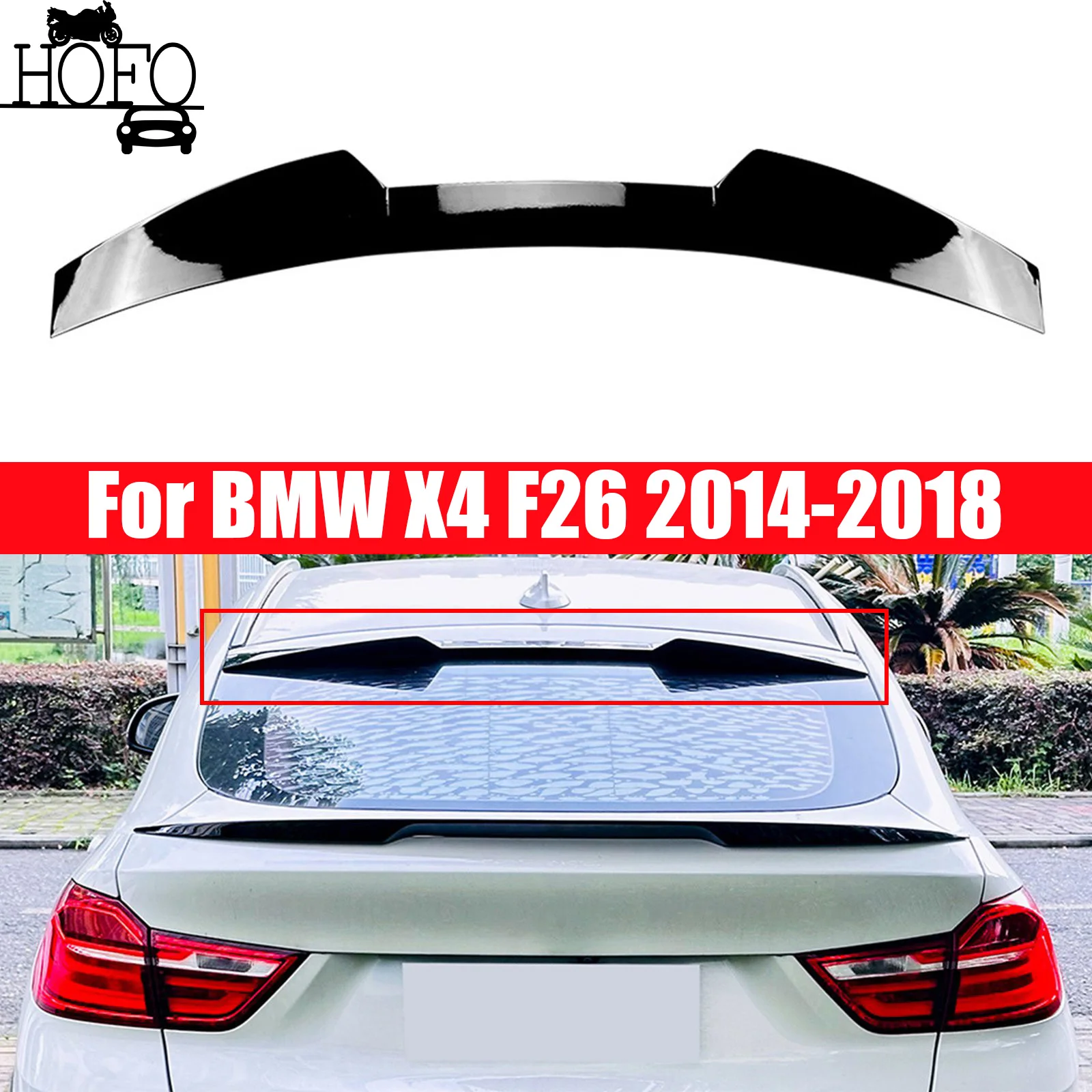 

For BMW X4 F26 2014-2018 Rear Trunk Roof Splitter Spoiler Wing Kit