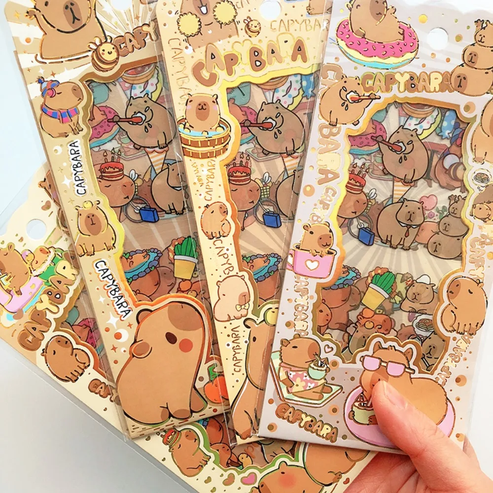 Autocollants Capybara Kawaii pour enfants, peinture, mignon, scrapbooking, collage, décoration de journal intime, ensemble de 4 pièces