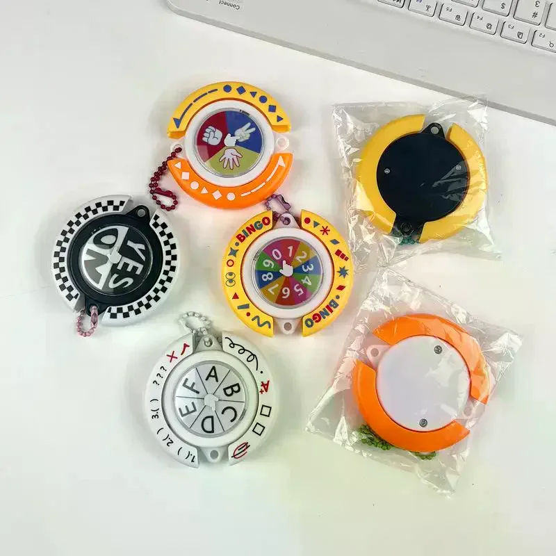 Spin Wheel Keychain Lucky Rotating Decision Toy Portable Anti-Anxiety Desktop Decor Relax Choice Making Adult Present