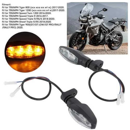 Imagen 1 del producto Pares de luces LED de intermitente para motocicleta, indicadores LED delanteros ámbar de 12V aptos para TRIUMPH Tiger 800/1200