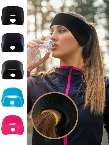 1pc Ponytail Headbands Winter Windproof Ear Warmer Running Headbands Warm Head Wraps Sport Earmuff for Women Outdoor Sports