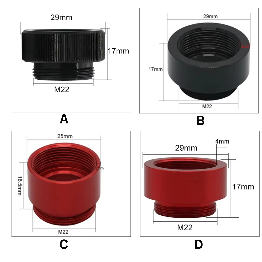 HAOJIAYI-Anneau d'extension de tube pour machine à graver et à découper au laser CO2 O.Métal25 mm, objectif D20 F63,5 mm 127mm