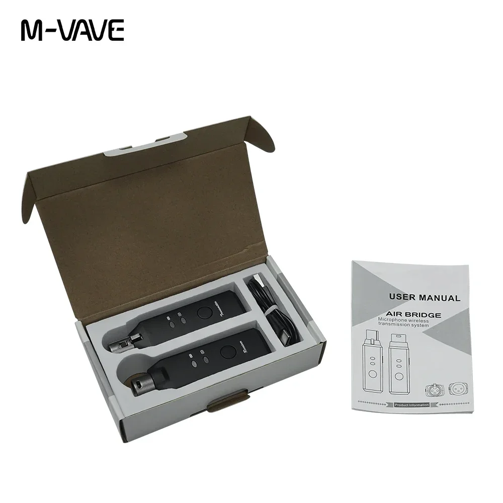 M-VAVE WP-7 2.4G Wireless Microphone Xlr Transmitter Receiver Wireless Mic System for Dynamic Microphones Dual-channel