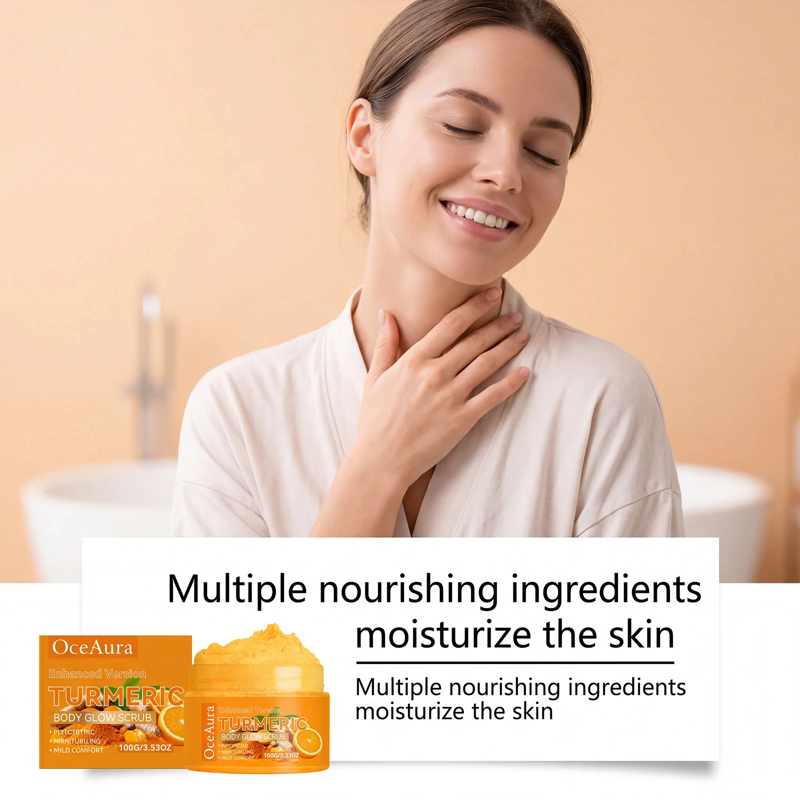 Enhanced Brightening Turmeric Body Scrub Moisturizing Smooth Boost Glow Shower Exfoliating Cream Hydrating Anti-Dull Body Scrub view 3