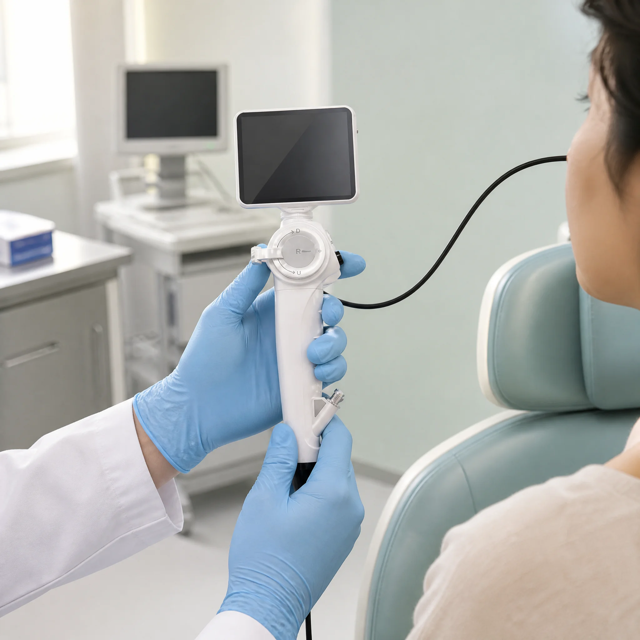 Nasopharynx and Throat Portable Electric Flexible Metal Video Endoscope