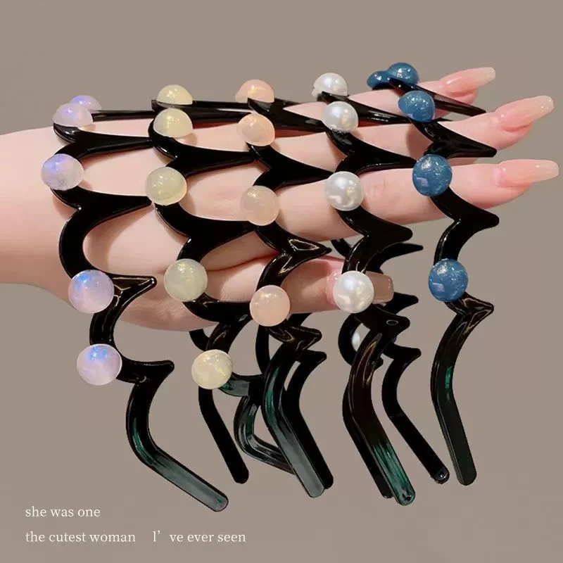 ربطة شعر مموجة، غسيل للوجه، مسننة، عصابة رأس غير قابلة للانزلاق، مزاج، دبوس شعر متعدد الاستخدامات، دبوس شعر، إكسسوار شعر جديد بسيط