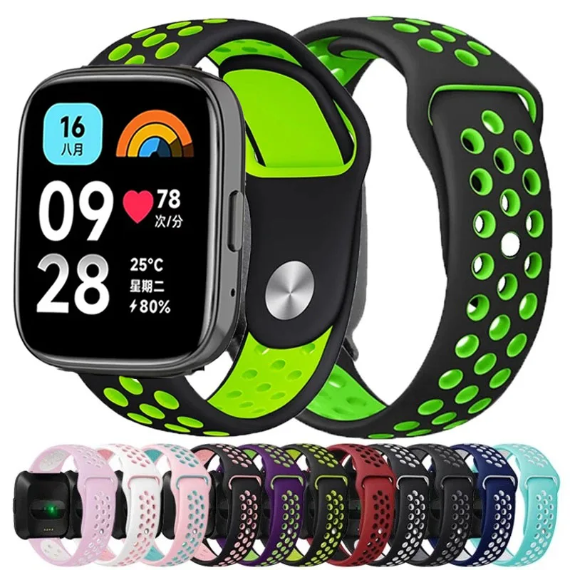 22MM Ventilate Colorful Silicone Strap For Redmi Watch 3 Lite/3 Active Band Bracelet For Redmi Watch 5 Lite/5 Active Wrist Strap