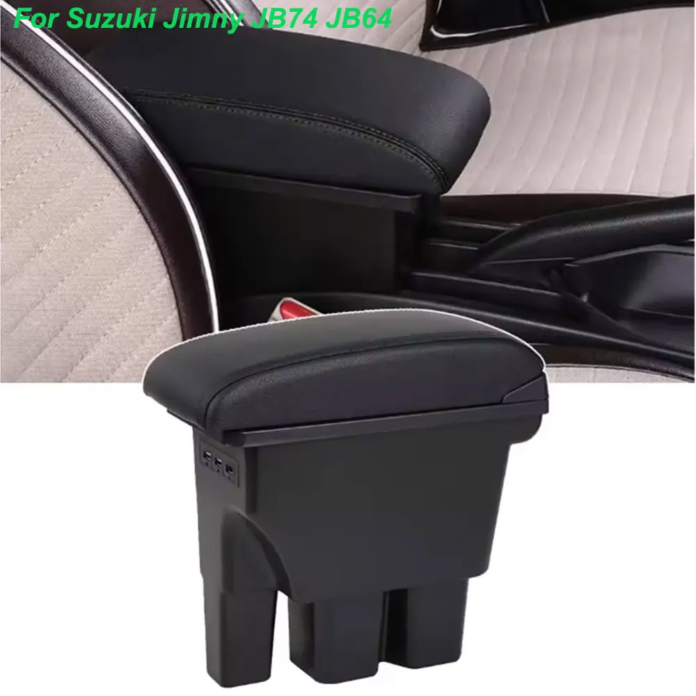 

Для Suzuki Jimny JB74 JB64 подлокотник центральной консоли для 2019-2024 JB64 JB74 обновление кожаное хранилище аксессуары для салона автомобиля
