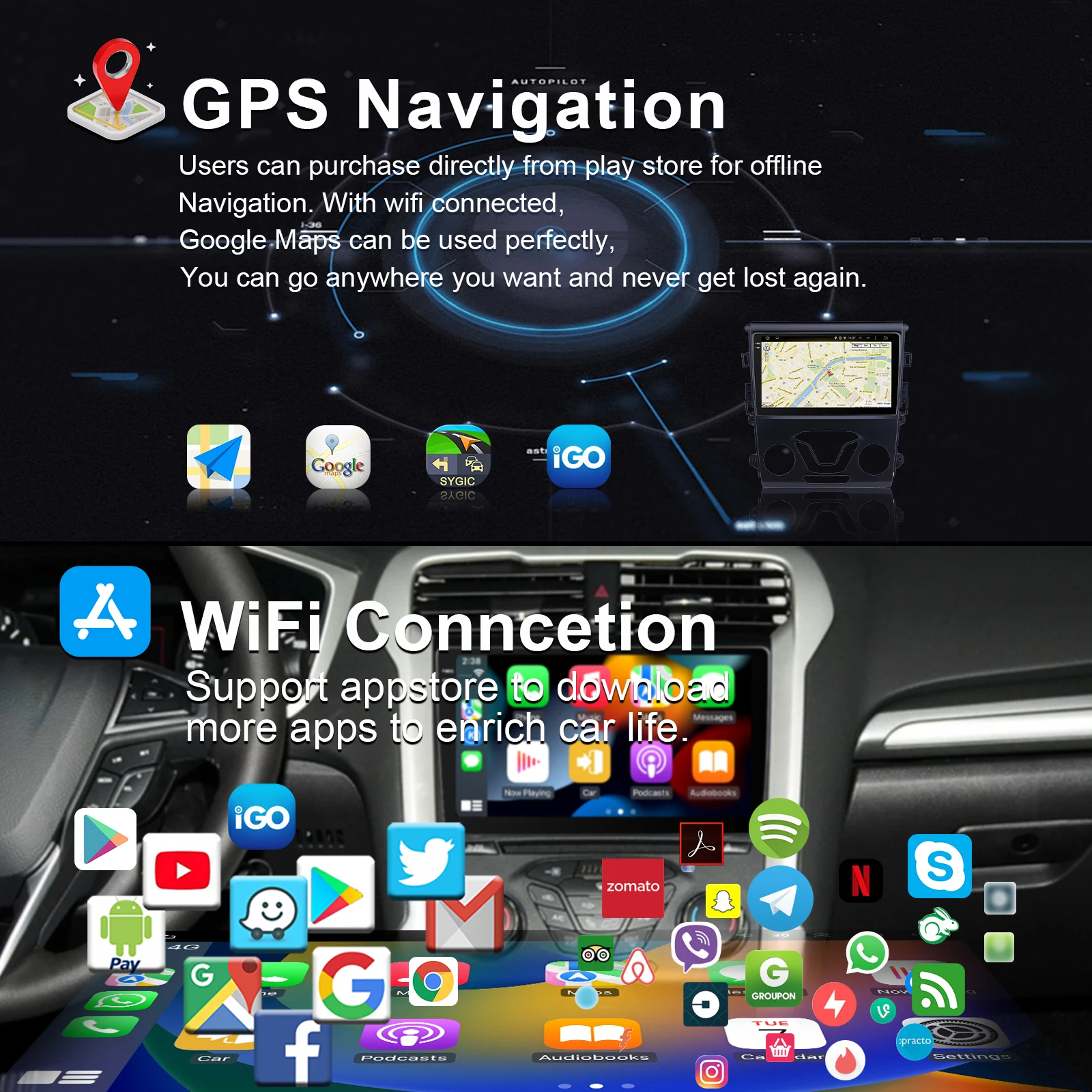 Android 9 inch Car GPS Tracker For MONDEO 2013- 2019 For CUSP Auto electronics Car Radio Car Navigation