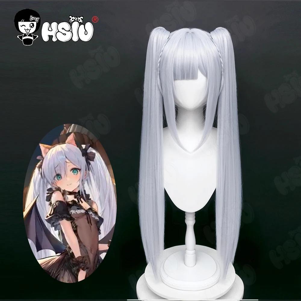 

Janus Cosplay Wig Fiber Synthetic Wig Game Azur Lane Cosplay「HSIU 」Blue gray double ponytail long Wig+Wig cap Azur Lane Wig