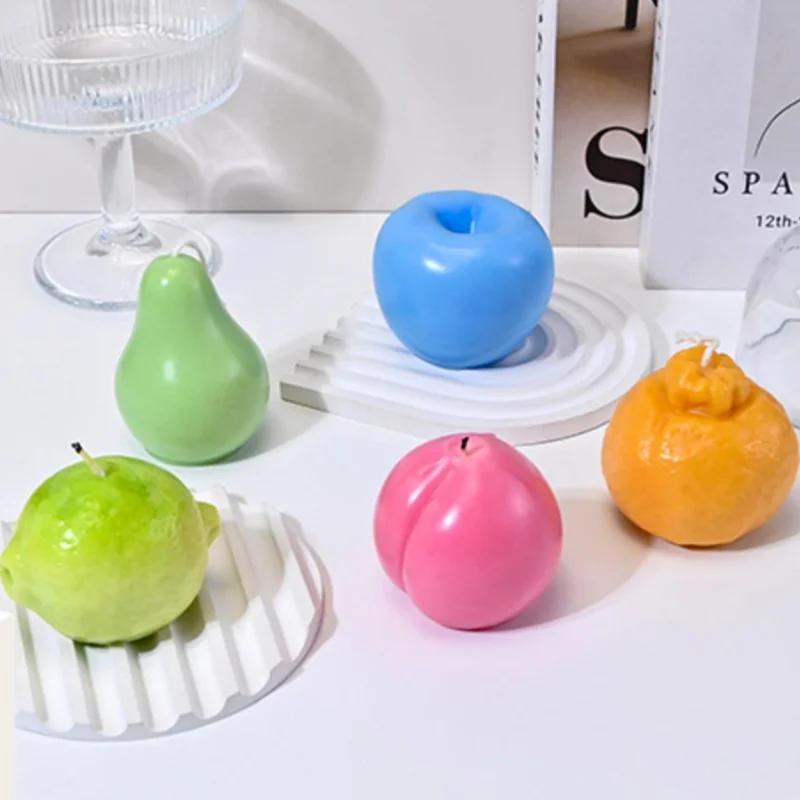 

Fruit Shape Candle Molds,for Peach,Aromatherapy Candles,DIY Scented Plaster Ornament Silicone Mold for Home Decoration