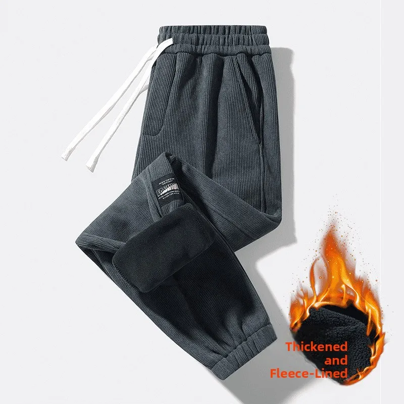 

Удобные мужские вельветовые брюки для осени и зимы, повседневные, зауженного кроя, молодежные, модные, длинные, со средней посадкой, с карманами