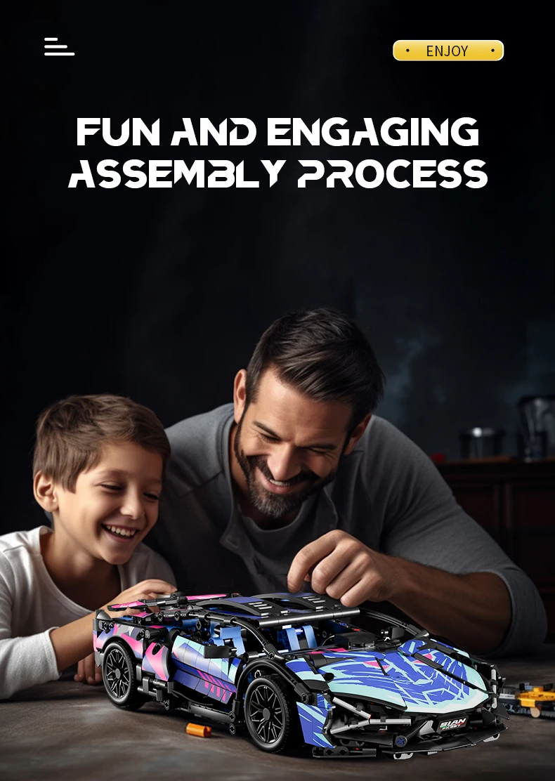 Toylinx 1:14 Technische Bausteine Rennwagen Modell Sammlerstück Auto Konstruktionsspielzeug für Jungen Desktop-Dekorationen mit Box – Detail 9