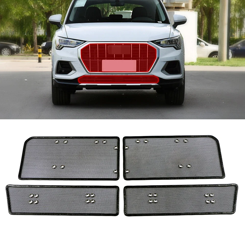 

For Audi Q3 2019 2020 Front Grille Mesh Insect Net Cover Trim Radiator Condenser Protect Screening Anti Pest Dust Garbage