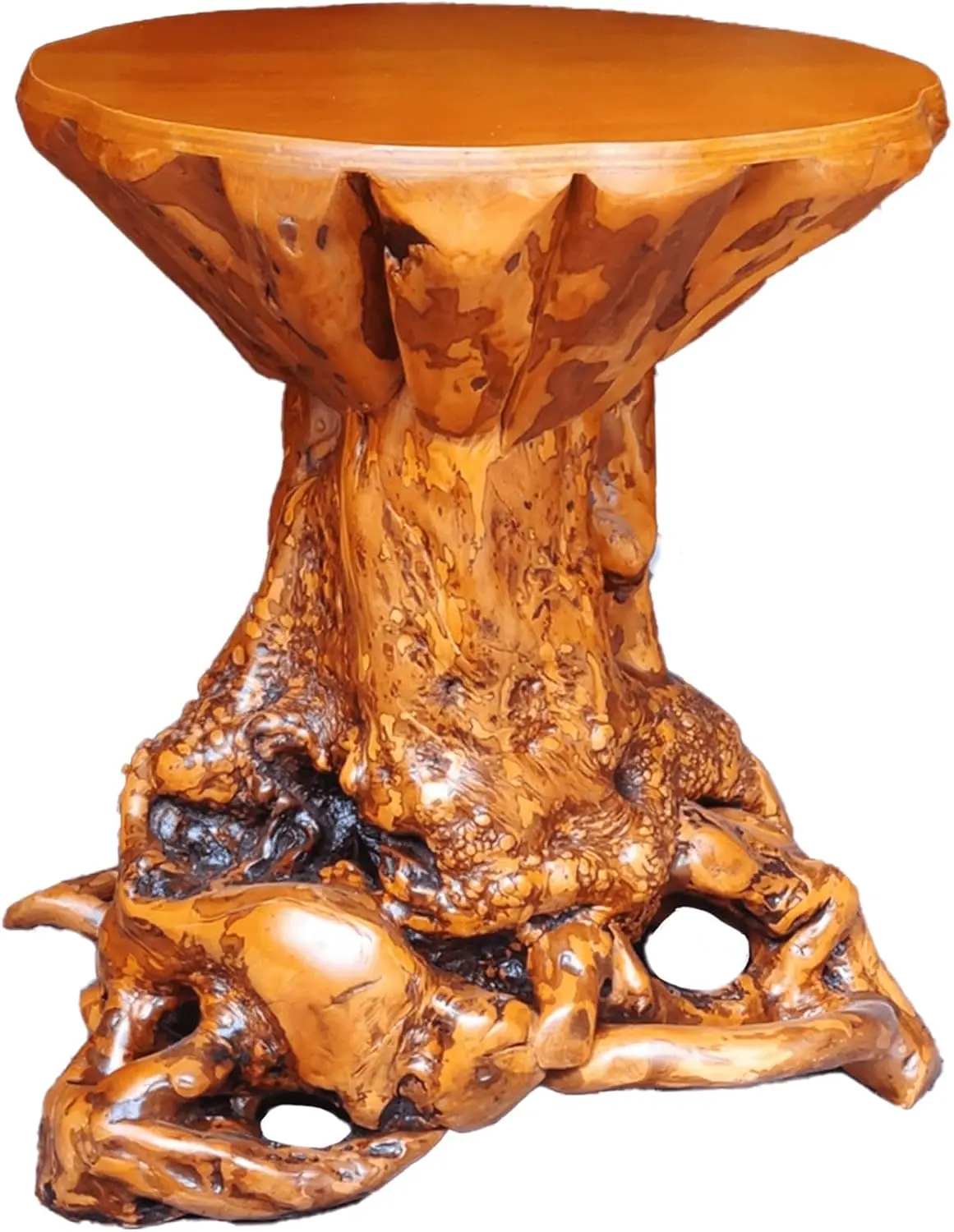 Rustic Azalea Root Tree‑Stump End Table, 19