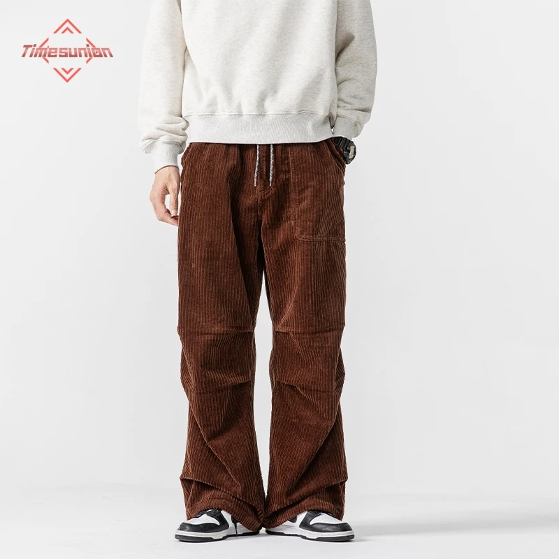 

Brand Clothing New Winter Thick Corduroy Pants Men Cargo Work Thick Baggy Streetwear Joggers Trousers Male