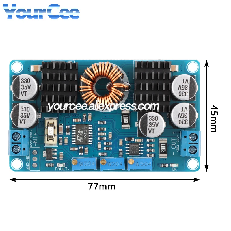 LTC3780 Boost-Buck Converter – DC 5–32V Auf 1–30V, 10A / 80W Dauer, CV/CC – Für Solar & Auto
