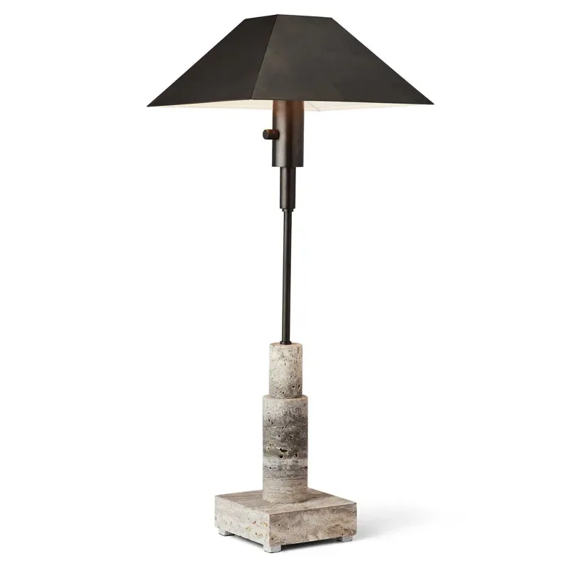 

Retro living room fabric floor lamp light luxury marble bedroom study dining table decoration