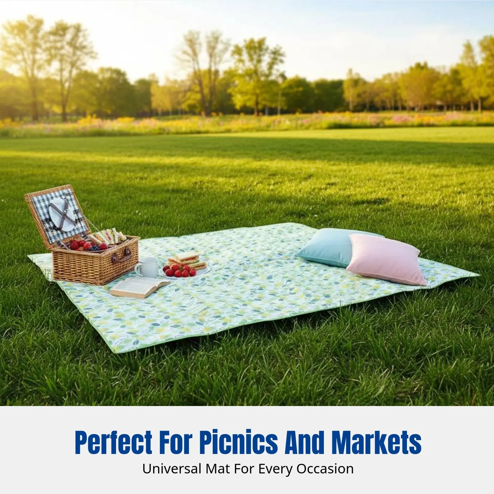 Market Stall Outdoor Blanket Mat, Foldable, Ins Style, Waterproof, Portable, Multi-Design, Camping