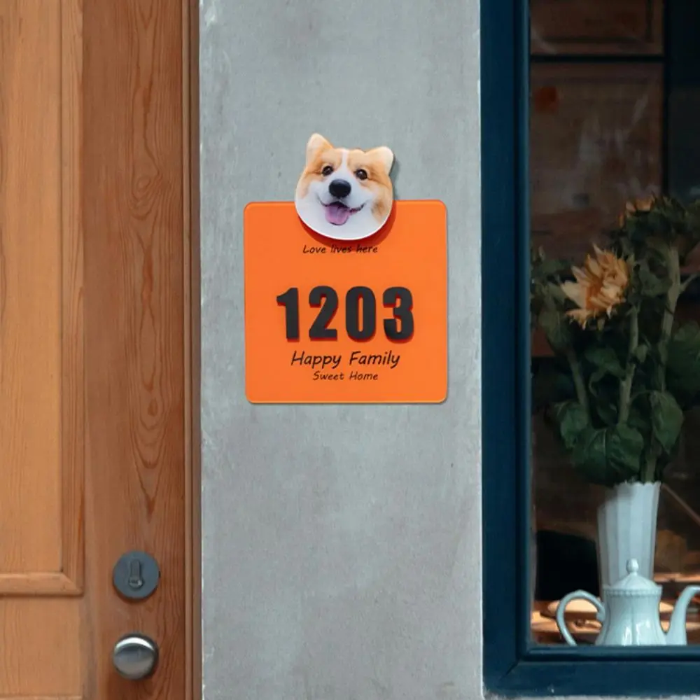 New Acrylic Acrylic Number Plate Creativity Dowelless Personality Door Sign Cartoon Personality Doorplate Villa Entrance Doors