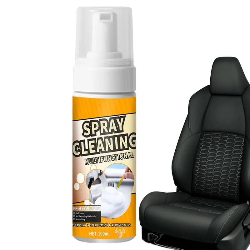 

Car Leather Seat Cleaner 100ml Fast Acting Car Interior Foam Cleaner Automotive Upholstery Care Products For Car Doors Steering