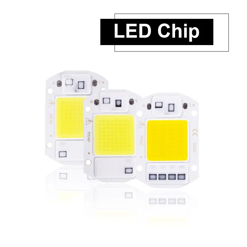 110V 220V LED Chip 10W 20W 30W 50W 60W 70 COB Chip No Need Driver LED Lamp Beads for Flood Light Spotlight Lampada DIY Lighting