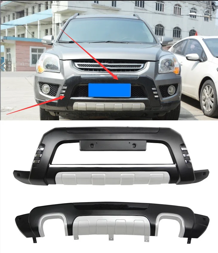 High quality plastic ABS Chrome Front+Rear bumper cover trim For KIA Sportage 2008 2009 2010 2011 Car decoration