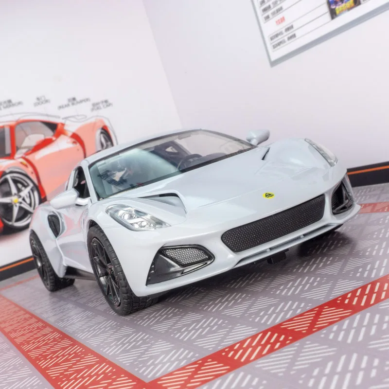 1:24 simulation Lotus sports car alloy car model ornament doors and trunk can be opened rich details, fine workmanship