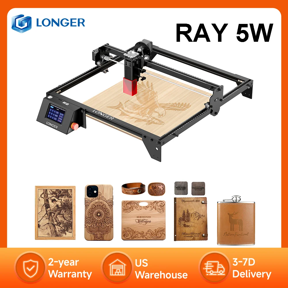 

Лазерный гравер LONGER RAY5 5W с сенсорным экраном 3,5 дюйма, автономная гравировка, ультратонкий сфокусированный лазер, 32-битный чипсет, обновляемый лазерный модуль