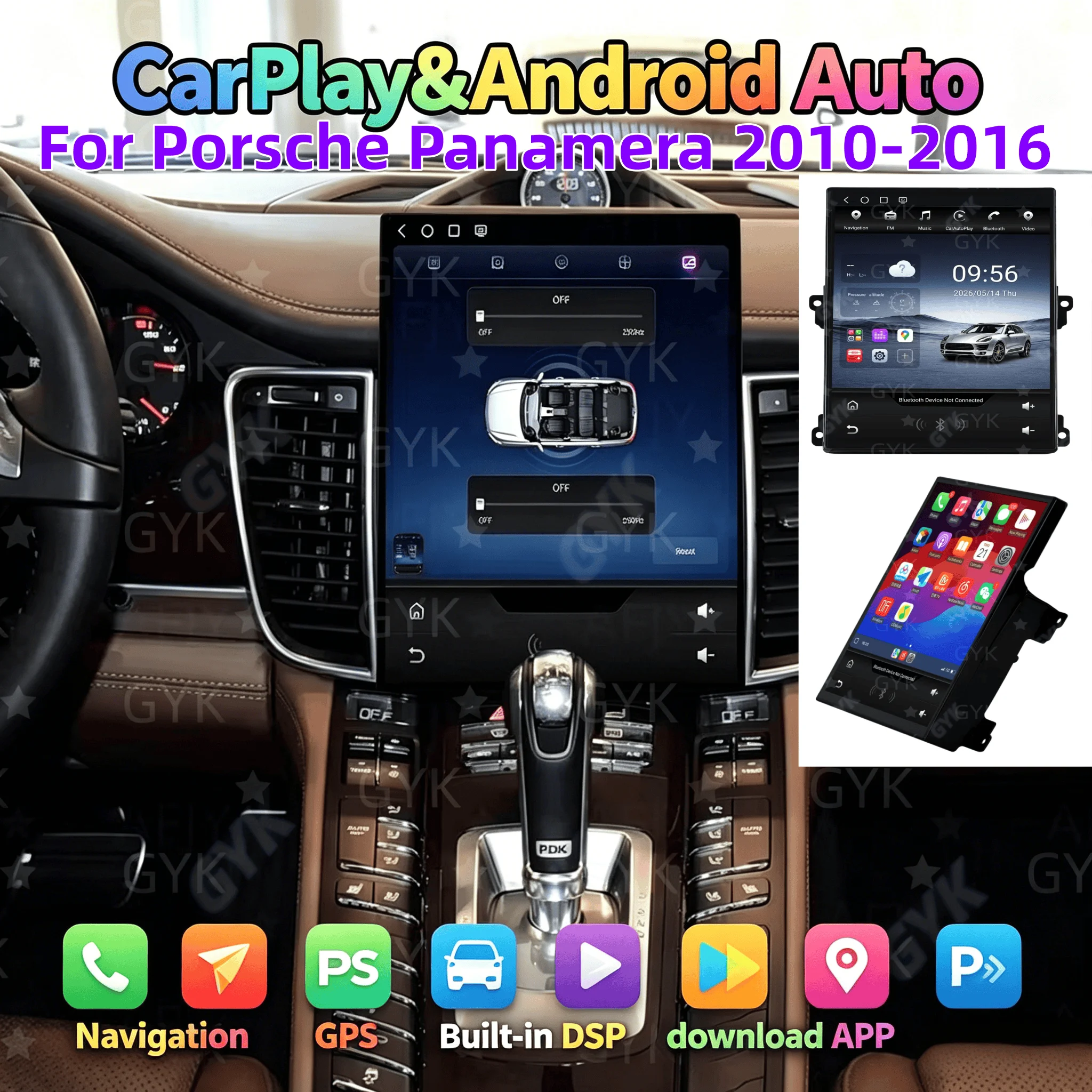 Qualcomm For Porsche Panamera 2010-2016 Carplay Android Car GPS Navigation Multimedia Player HeadUnit Car Radio Media Satnav