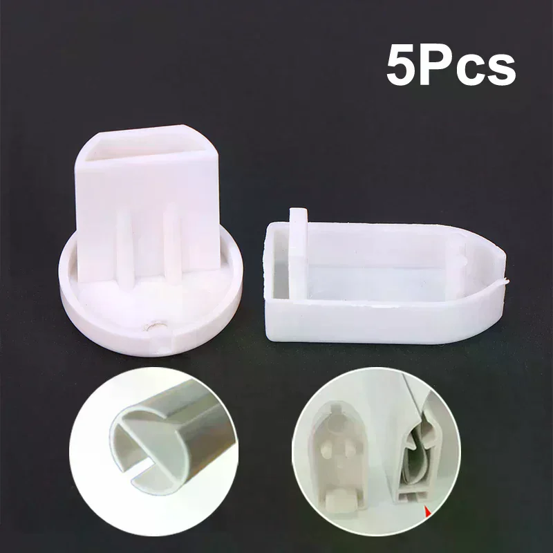 5Pcs Cap Plastic Hand-pull For Blinds Bottom Rail Sealing Non-slip Curtain Track Accessories End Roller PVC Plug Sleeve