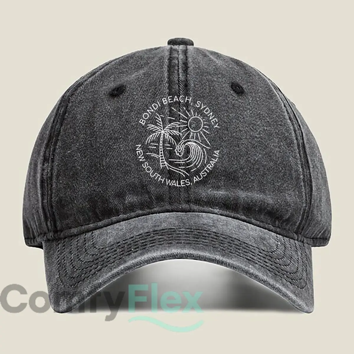หมวกเบสบอลสไตล์เรโทรลายข้อความ Bondi Beach ซิดนีย์ ออสเตรเลีย สำหรับผู้หญิง ผู้ชาย และทุกเพศ แฟชั่นสไตล์ Dad Hat ฮิปฮอป