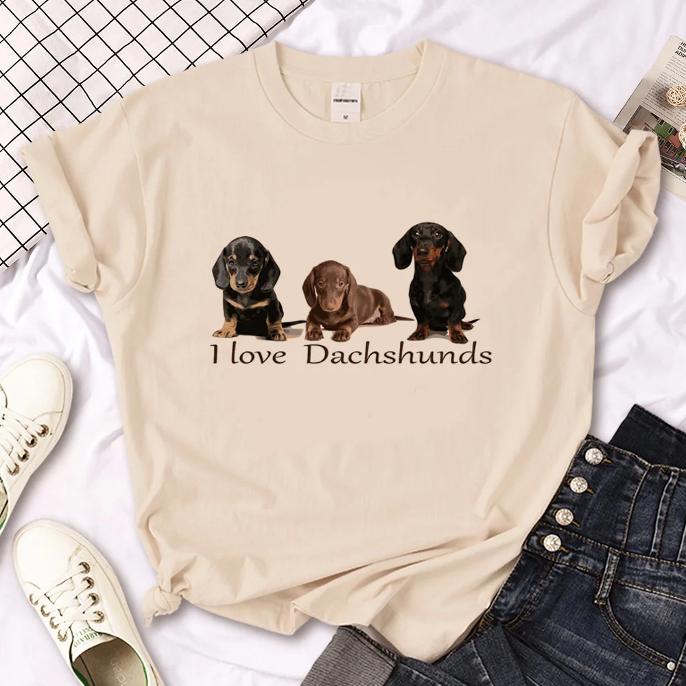 

Dachshund tshirt women designer tshirt female funny comic clothes
