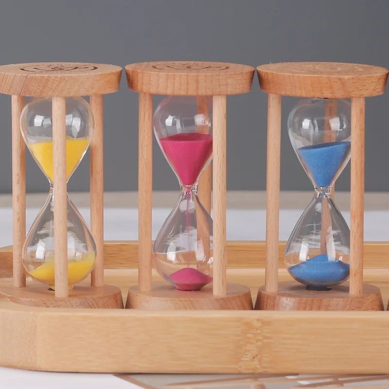 New Mini Wooden Hourglass 1/3/5min Toothbrush Timer Crafts Sand Clock Hourglass Creative Timer Kids Adults Gifts