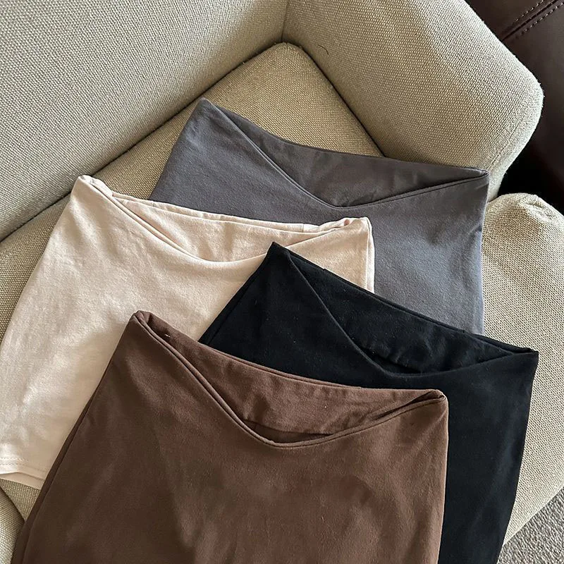 Low Waist V Neck Women Mini Skirts Y2K Korean Streetwear Hot Girls Slim Skirts Summer Solid Basic All Match A Line Wrap Skirts