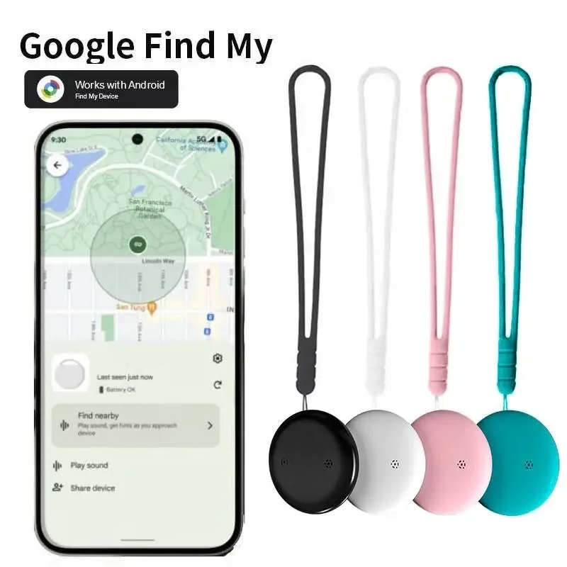 Android Google Findmy Tag Replacable Battery with KeyChain Case Global Tracking Pet Kids Tracker Tag GPS Tracker