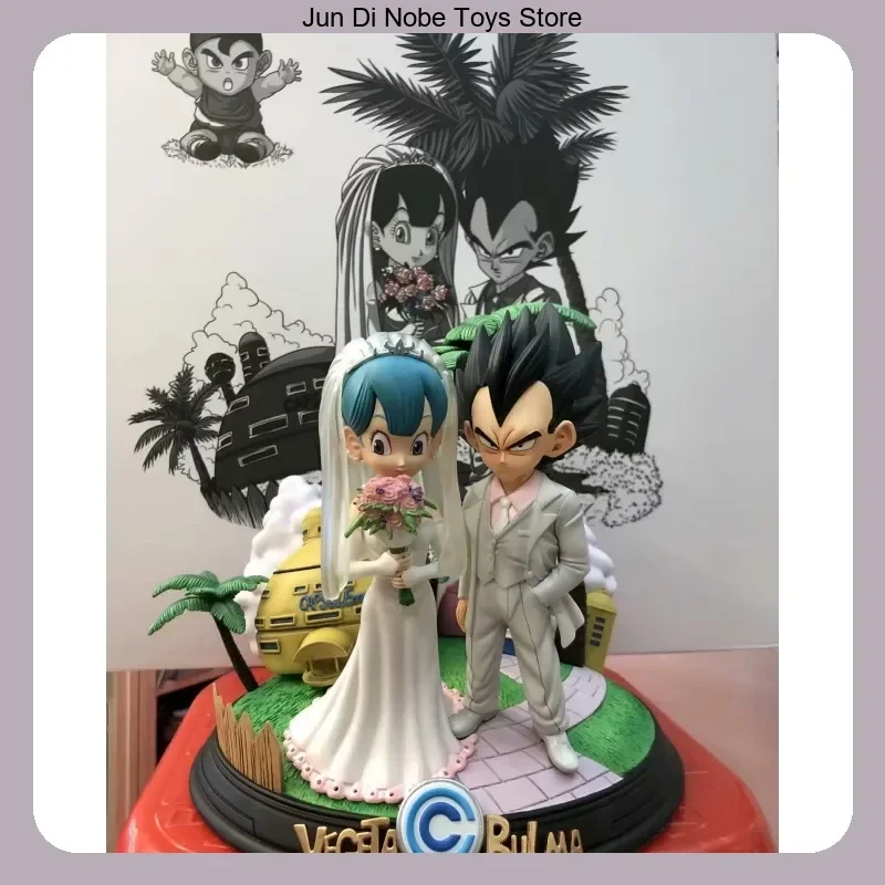 

Vegeta & Bulma with Trunks Dragon Ball Z Wedding Statue 26cm Anime Figure Collectible Gift